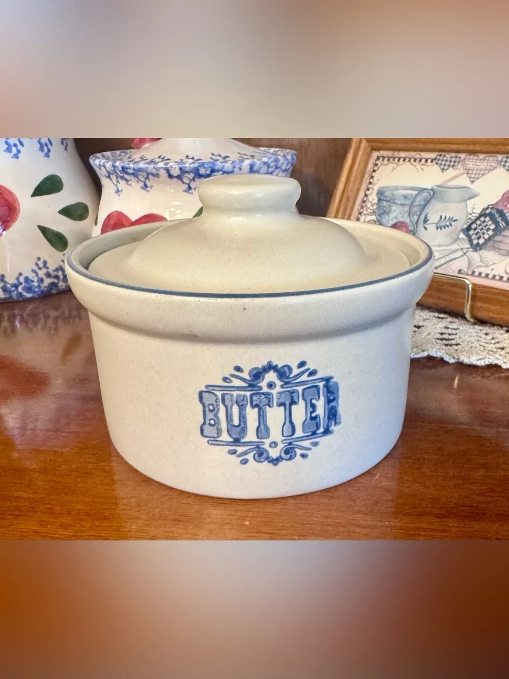 Vintage Pfalztgraff stoneware 'BUTTER' tub